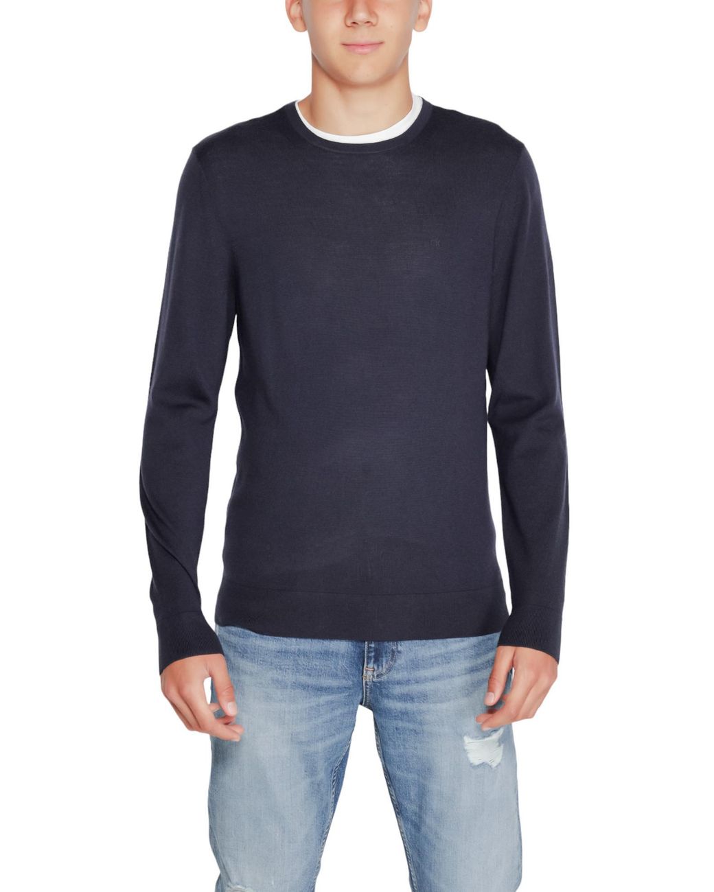 Calvin Klein Blue Crew Neck Sweater Long Sleeve for men