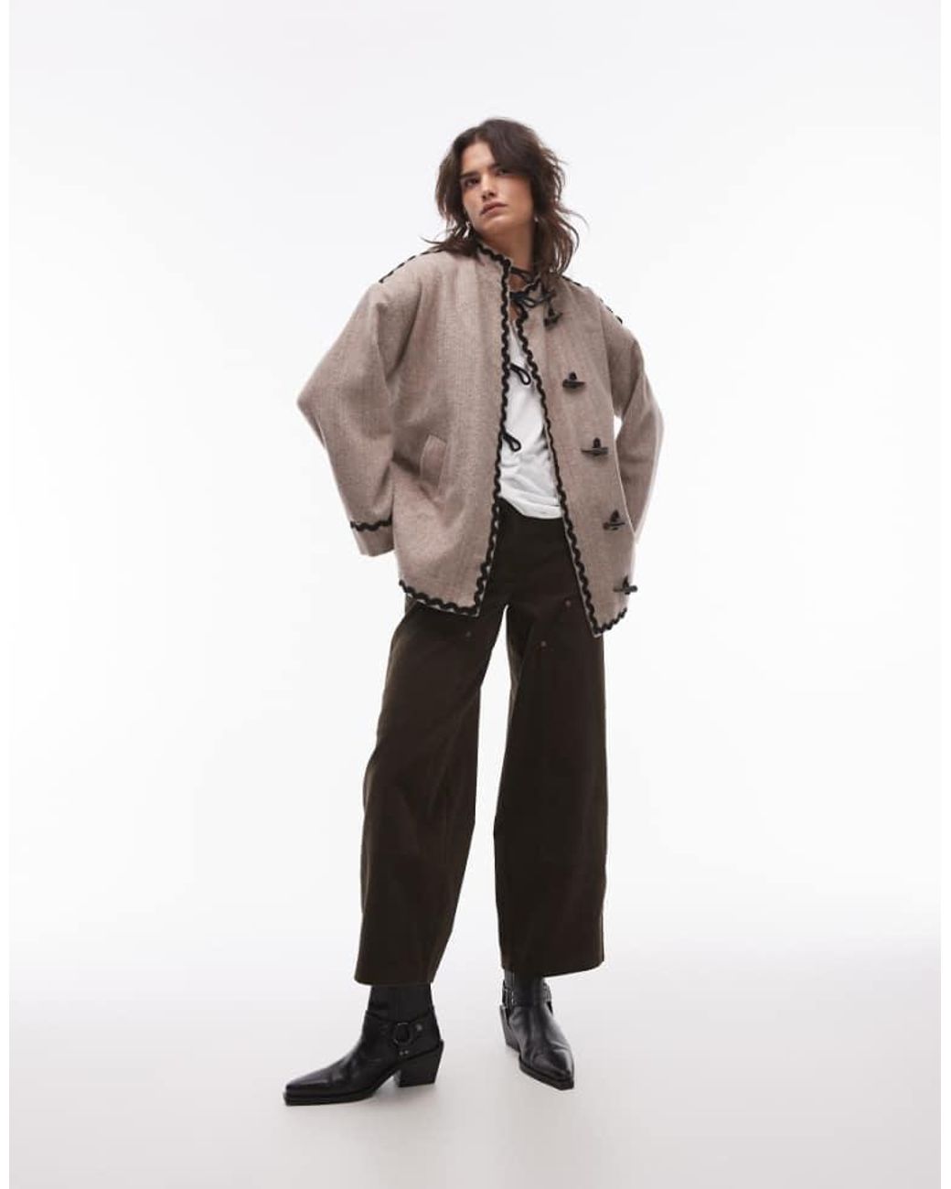 Résumé Natural Blanket Stitch Toggle Button Jacket