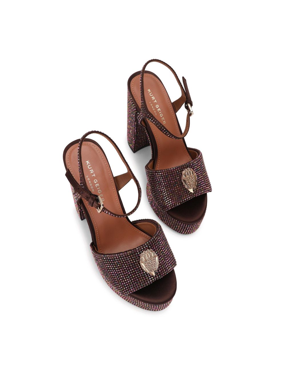 Kurt Geiger Brown Eagle Platform Sandals
