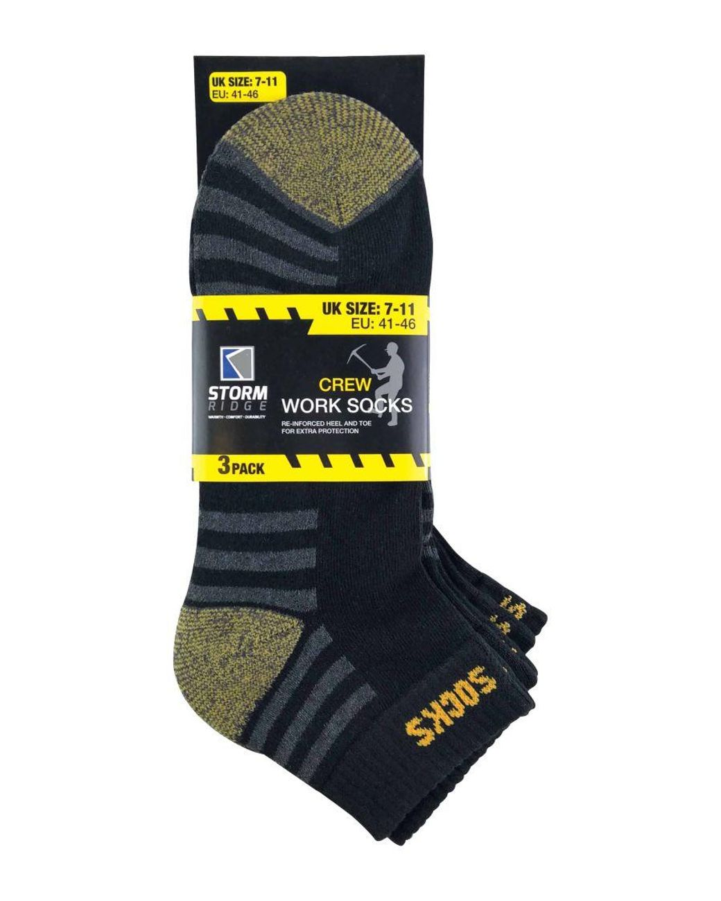 Sock Snob Black 6 Pairs Cotton Anti Sweat Low Cut Work Socks For Steel Toe Boots for men