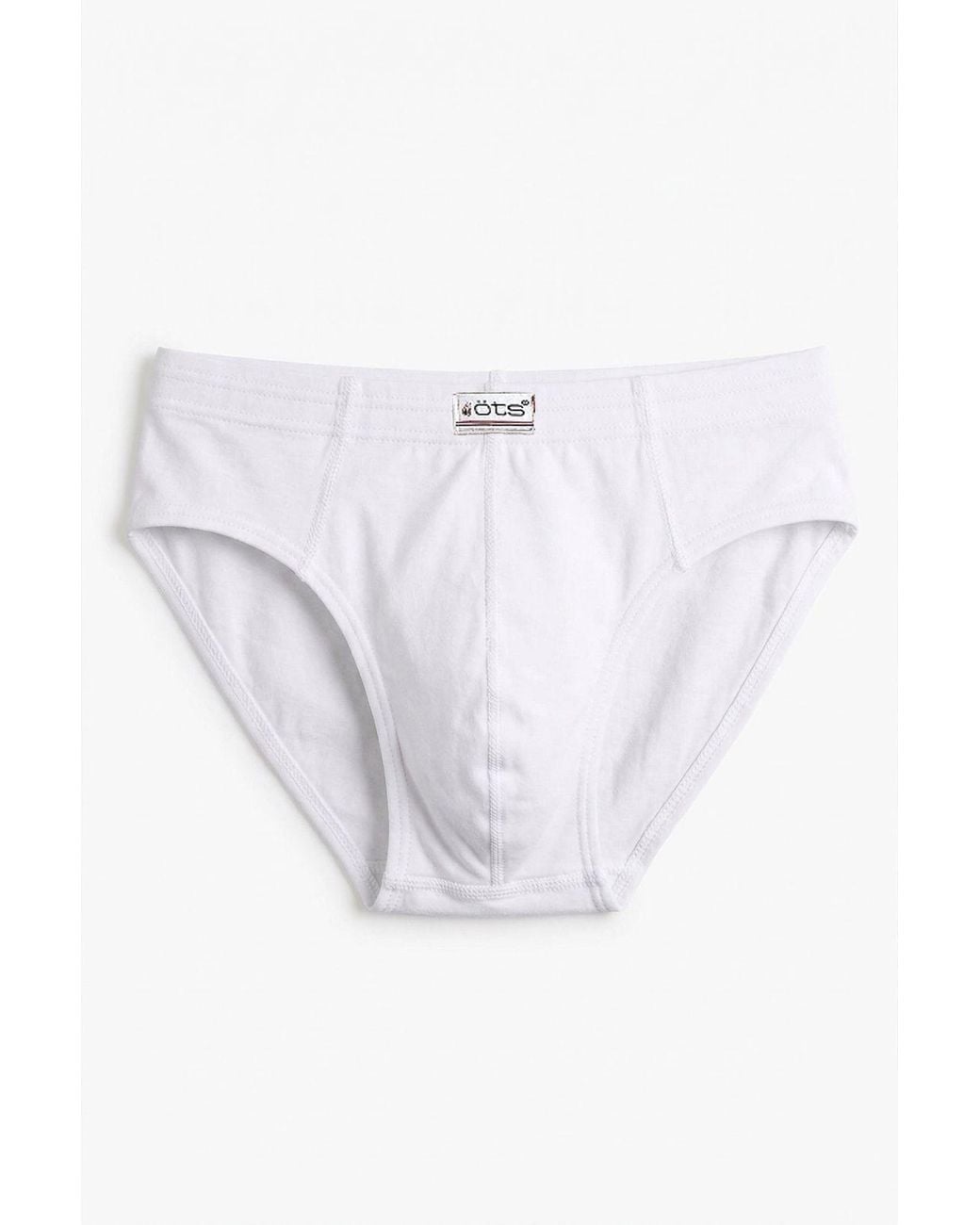 Öts White Cotton Briefs for men