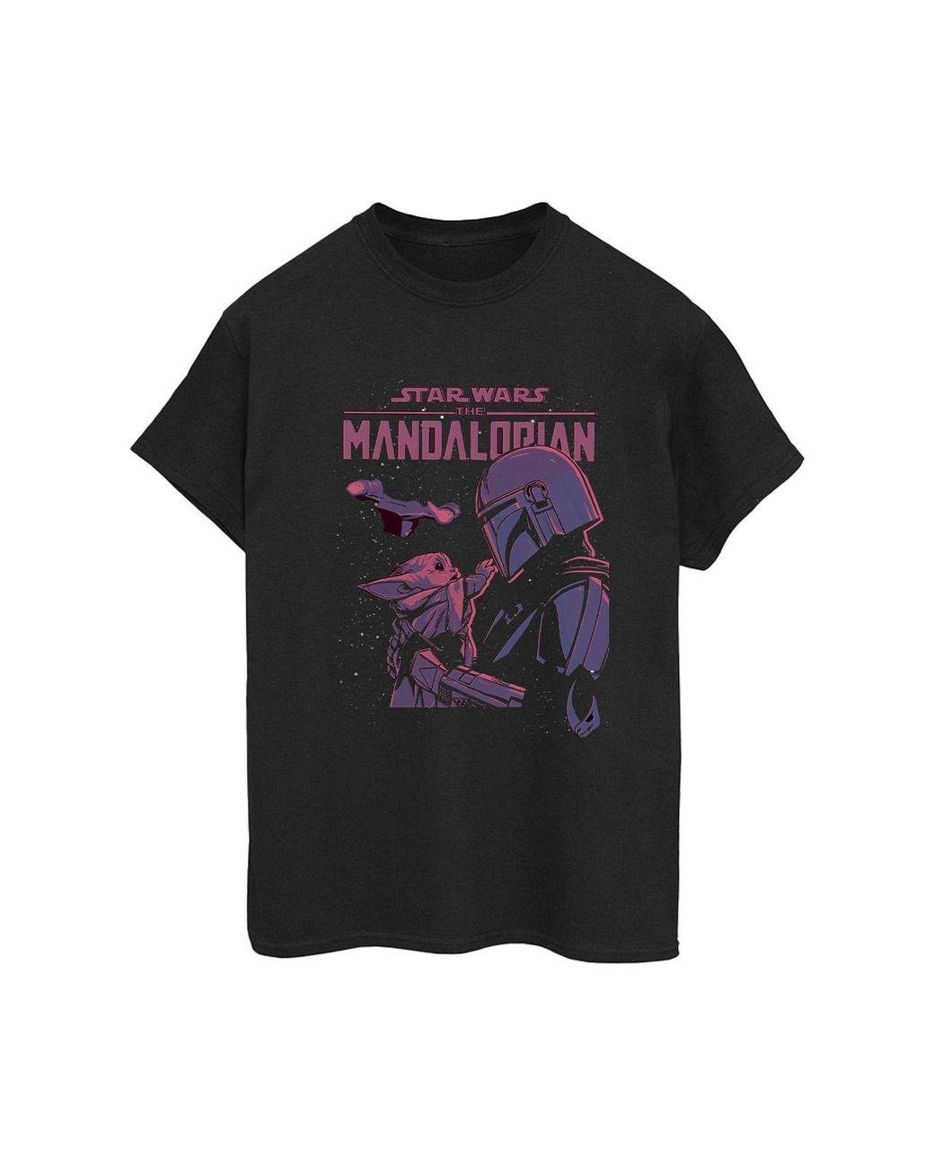 Star Wars Black Ladies The Mandalorian Hello Friend Cotton Boyfriend T-Shirt