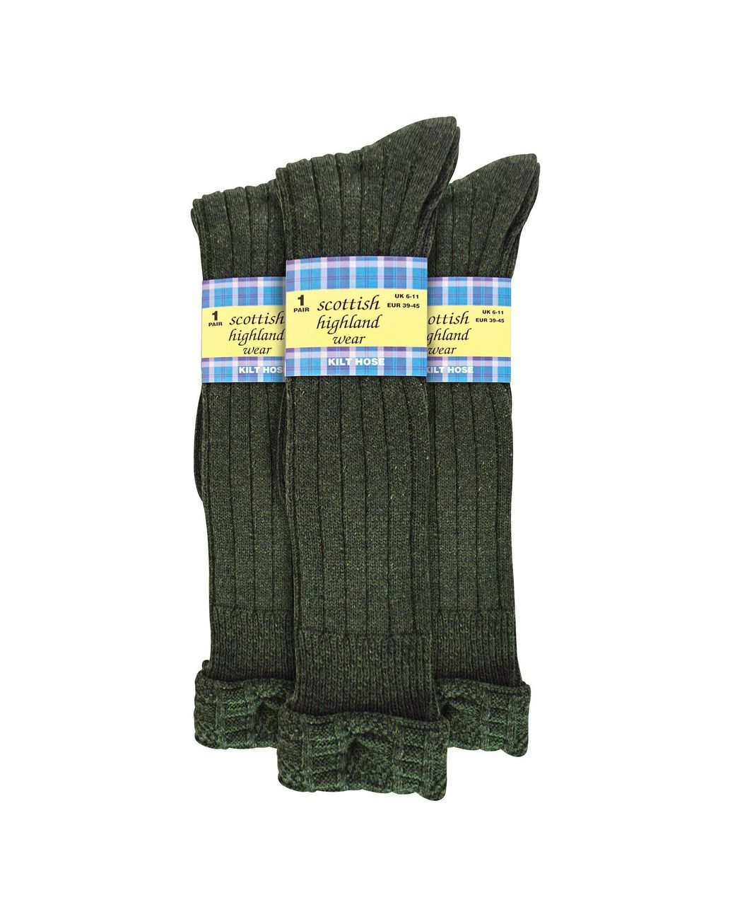 Sock Snob Green 3 Pack Wool Kilt Socks for men