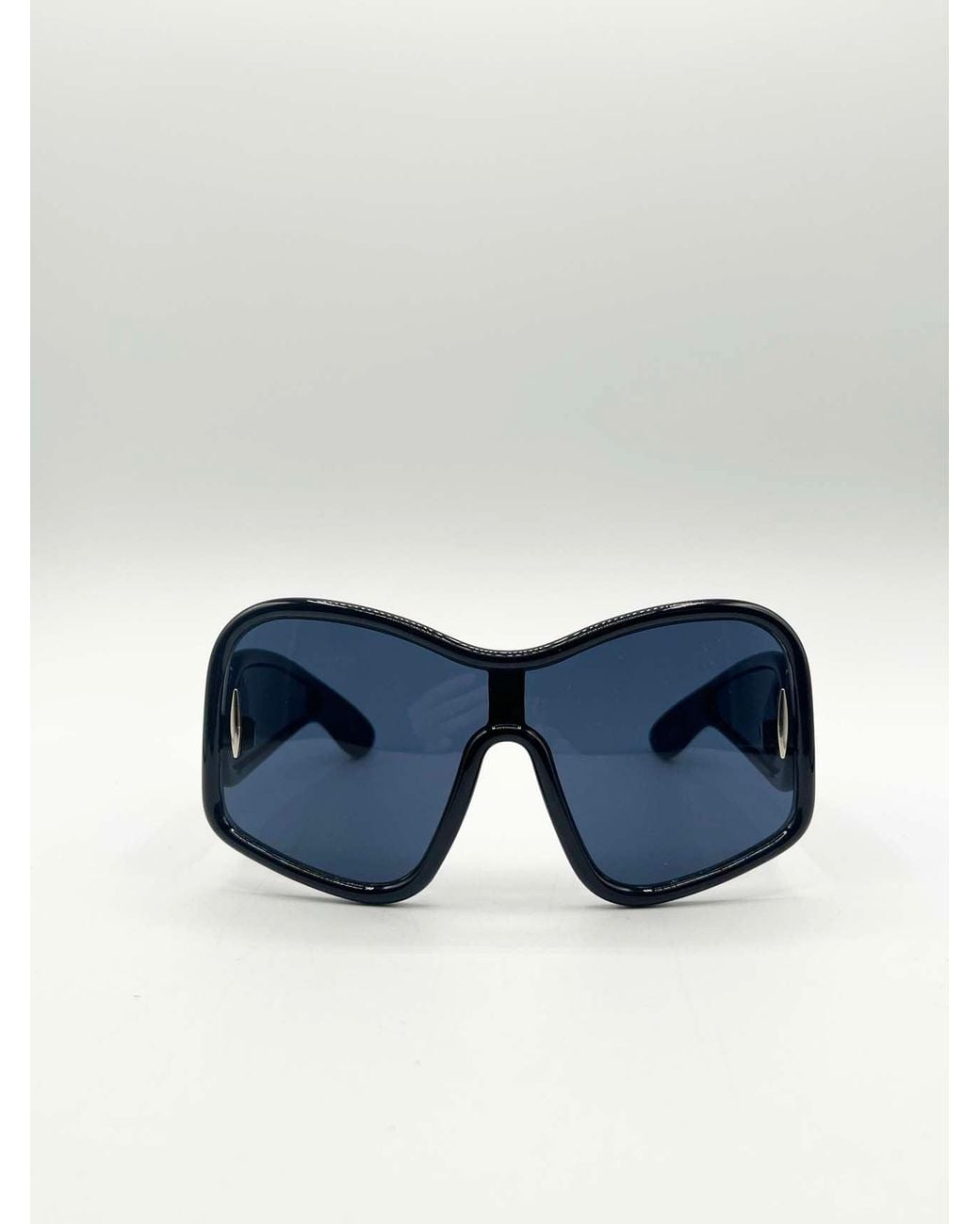 SVNX Blue Square Oversized Mask Sunglasses