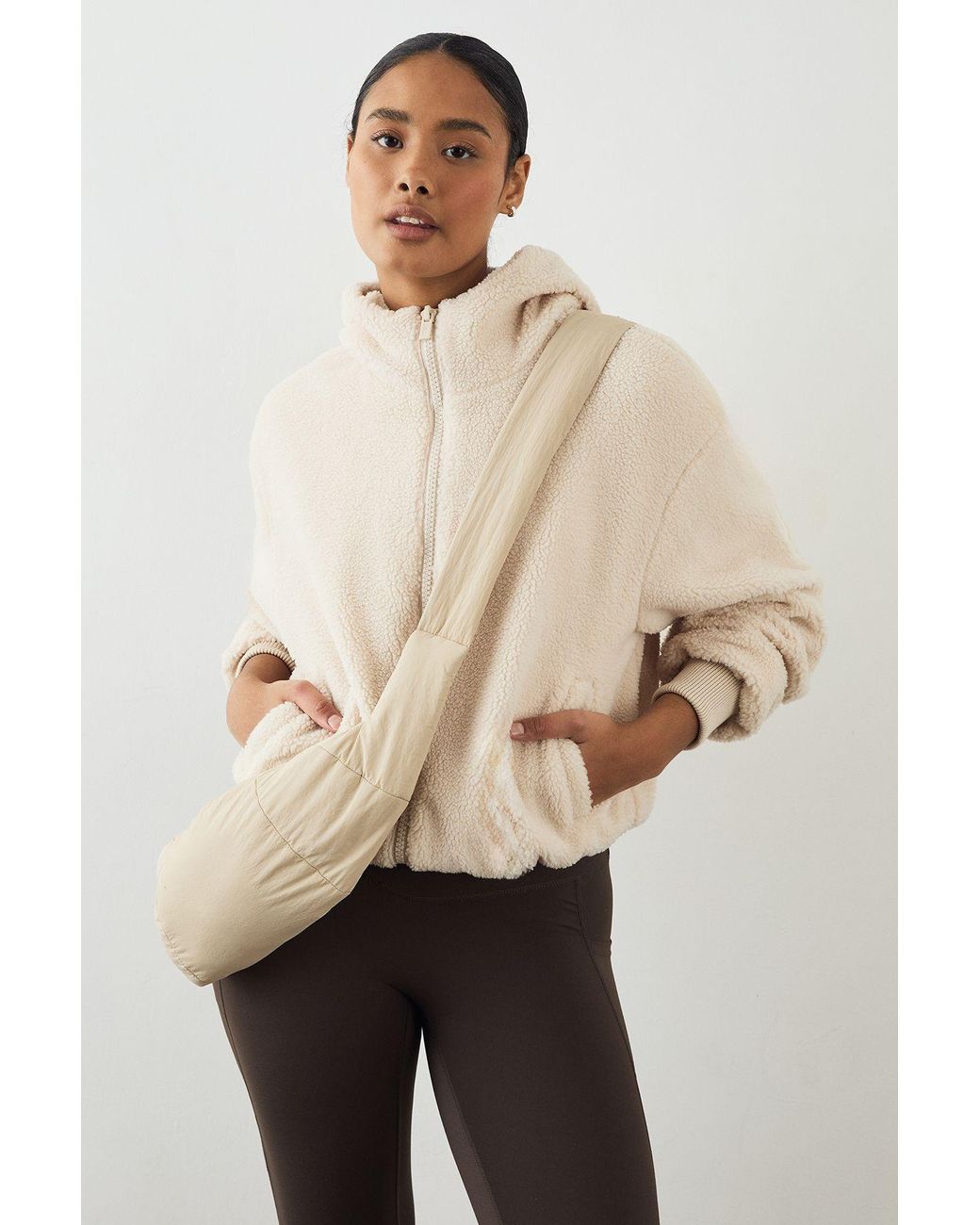 DSGN Studio Natural Borg Zip Through Jacket
