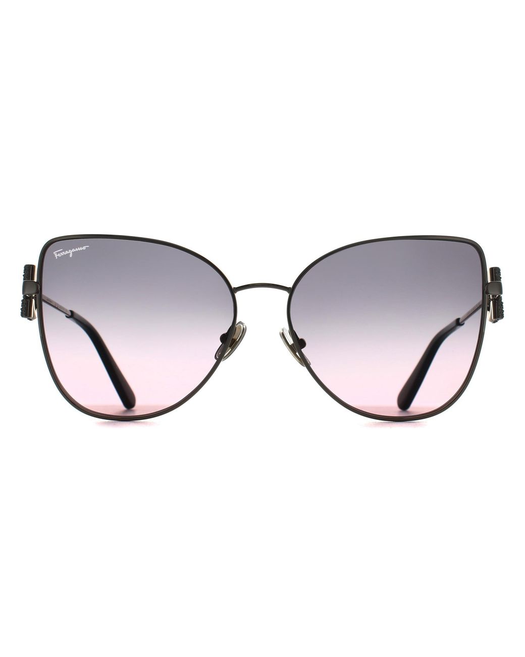 Ferragamo Brown Cat Eye Rose Gradient Sf296Sr Metal