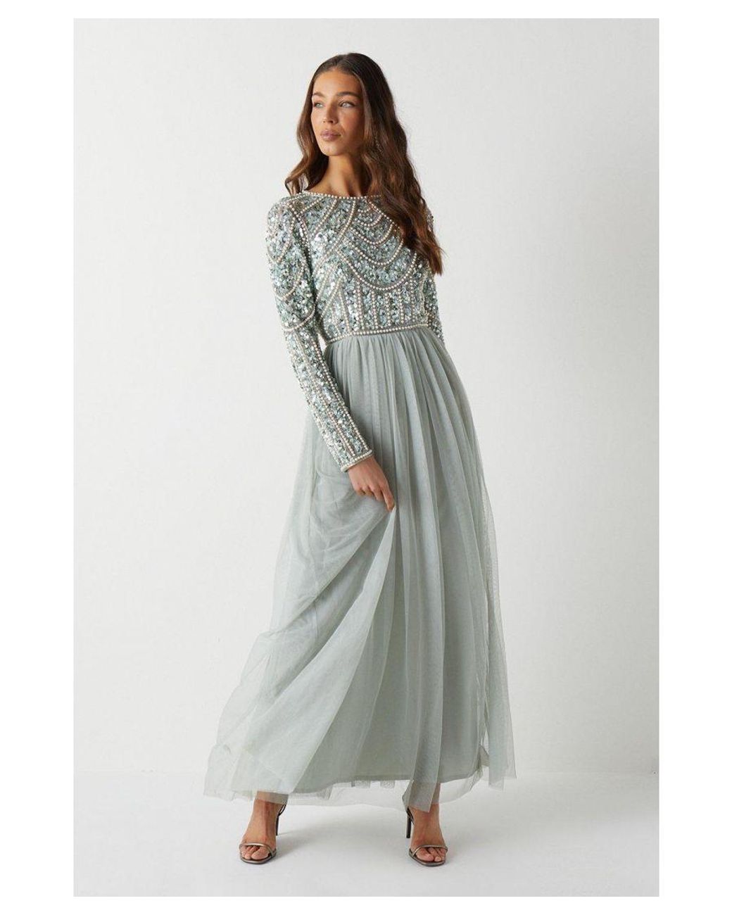 Coast Pearl Embellished Bodice Bridesmaids Tulle Skirt Dress in - Main Image