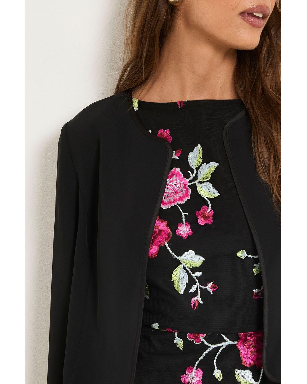 Wallis Black Woven Collarless Jacket