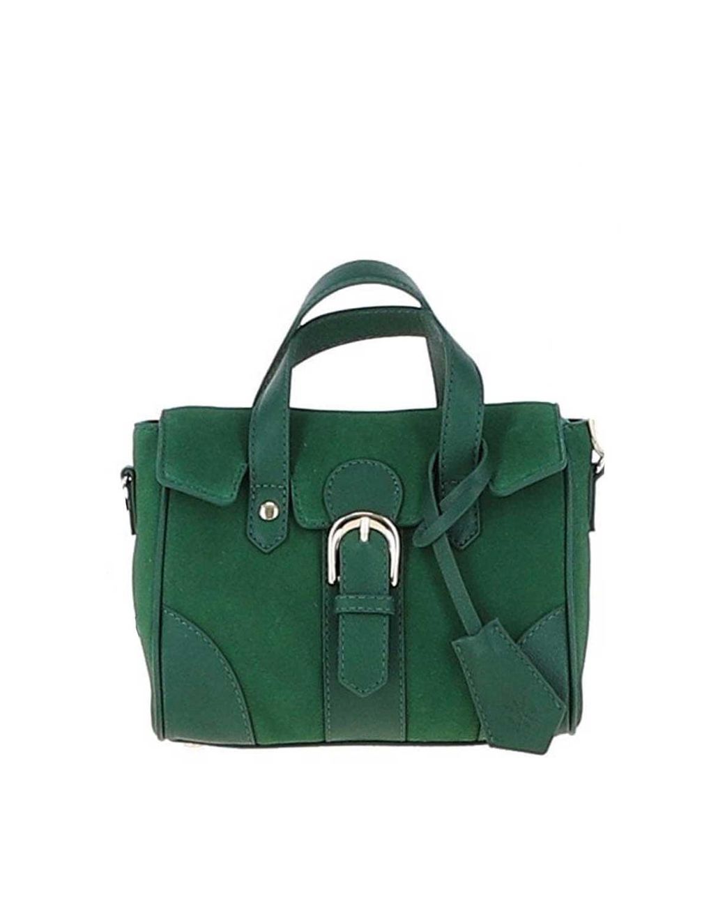 Ashwood Leather Green 'Fascino Fiorentino' Soft Suede Small Shoulder Crossbody Bag