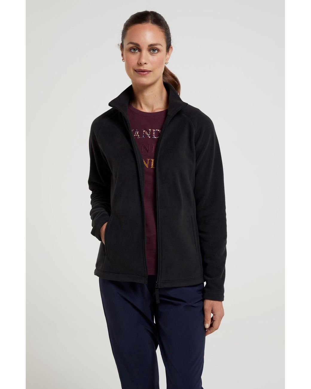 Mountain Warehouse Blue 'Raso' Fleece Jacket Full Zip Soft Touch Warm Outdoors Layer Breathable Gilet
