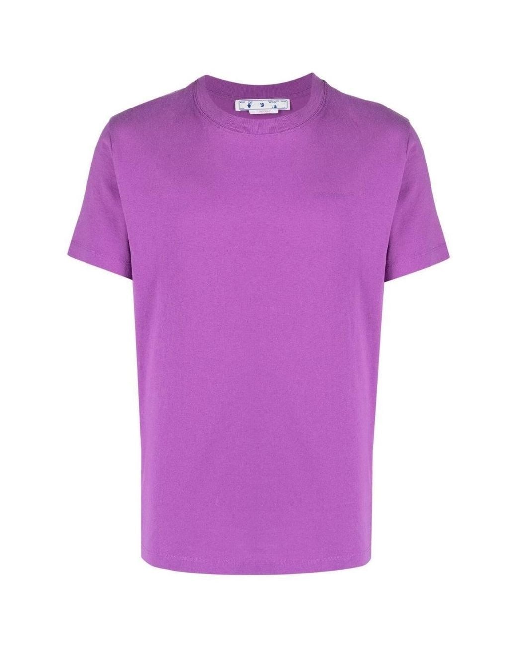 Off-White c/o Virgil Abloh Purple Diag Tab Slim Fit Orchird T-Shirt Cotton for men