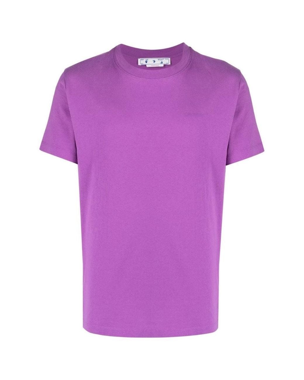 Off-White c/o Virgil Abloh Purple Diag Tab Slim Fit Orchird T-Shirt Cotton for men
