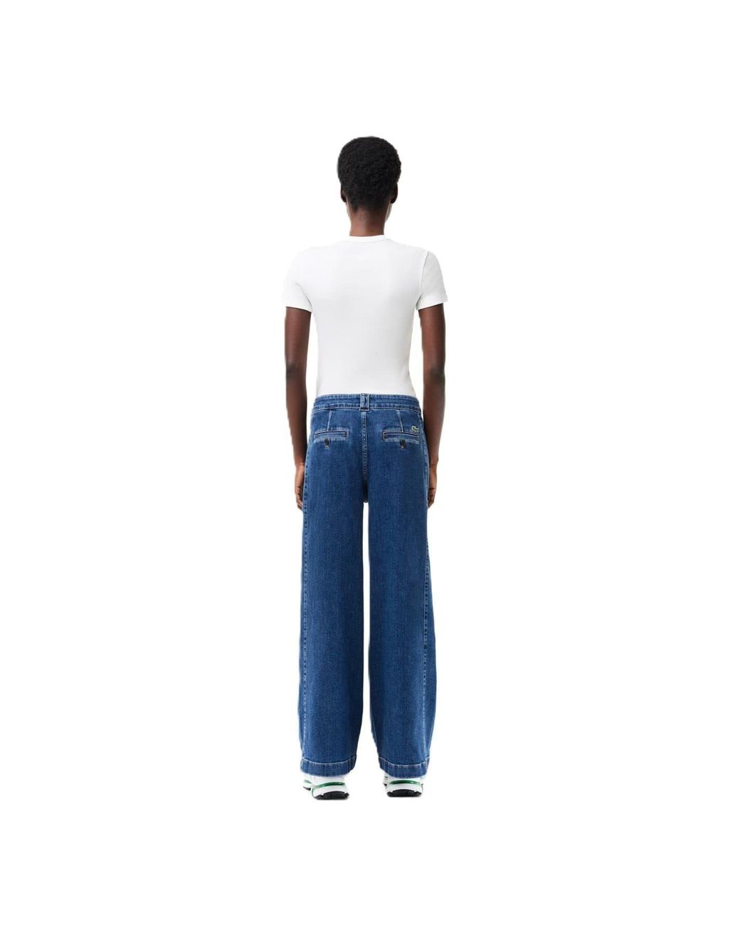 Lacoste Blue Wide Leg Relaxed Fit Jeans