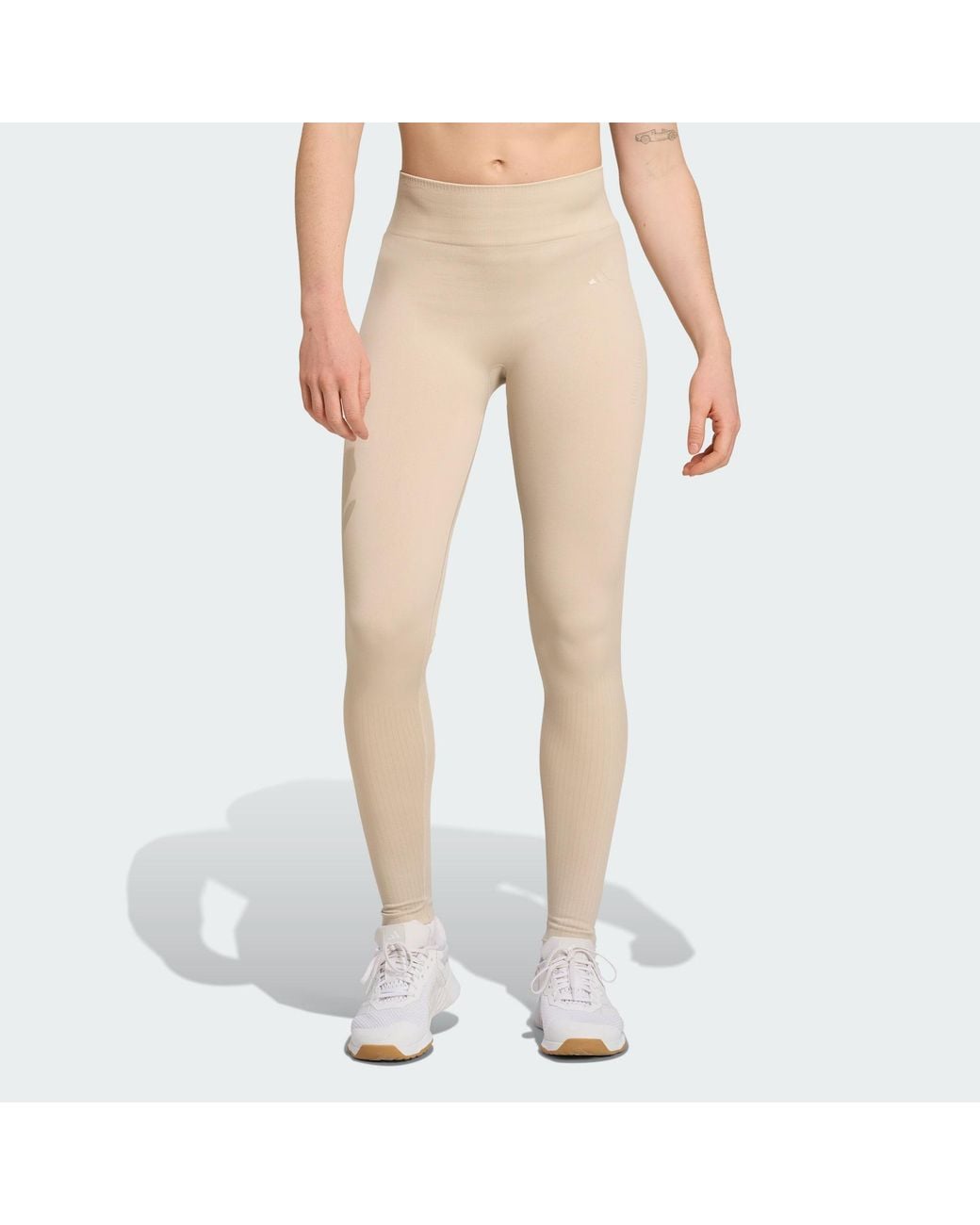 Adidas Originals Natural Workout Essentials Full-Length Knit Leggings