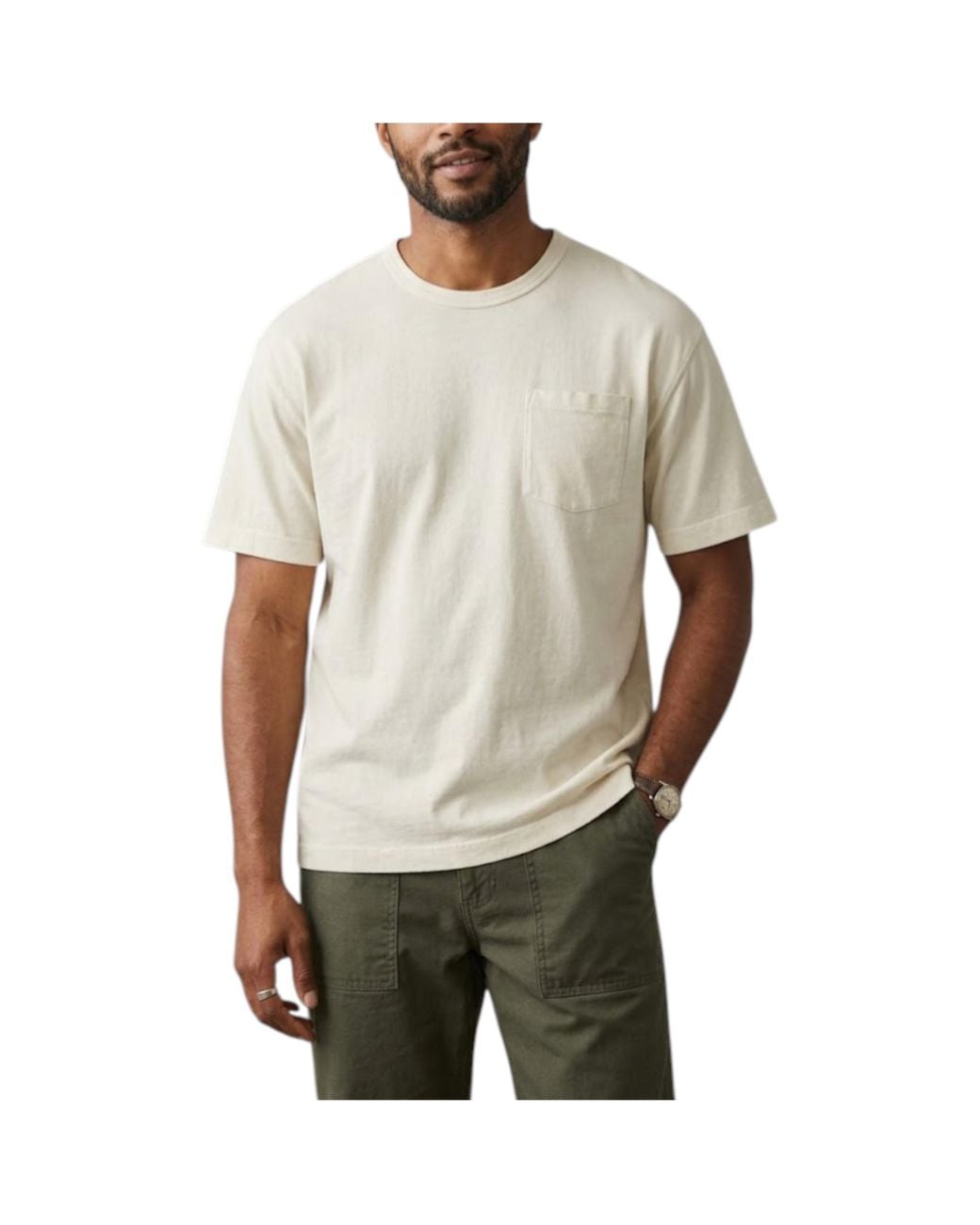 Marks & Spencer Gray M&S T Shirts Relax Fit Short Sleeve Pure Cotton Garment Dyed Oversized Top for men