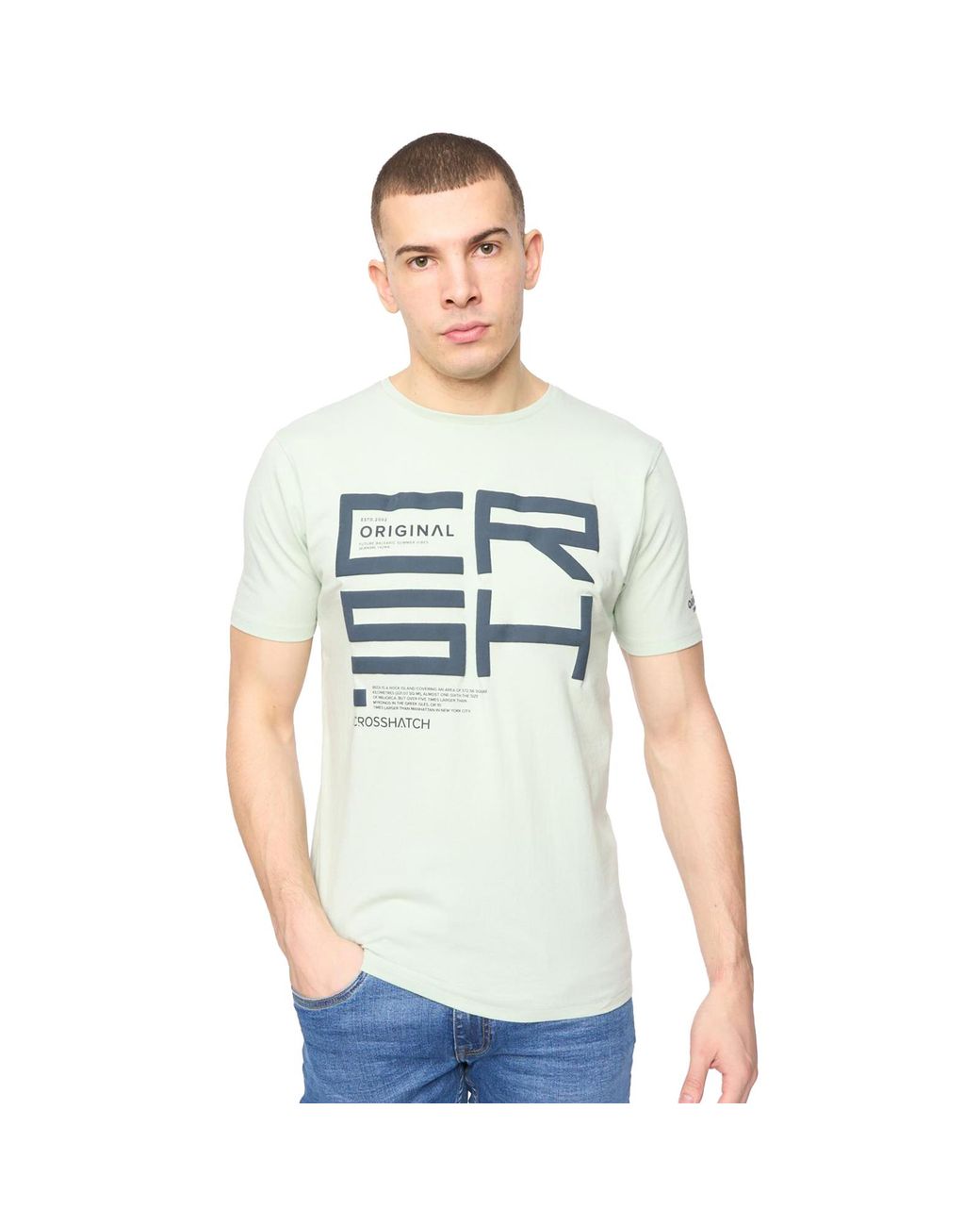 Crosshatch Blue Squarebox T-Shirt for men