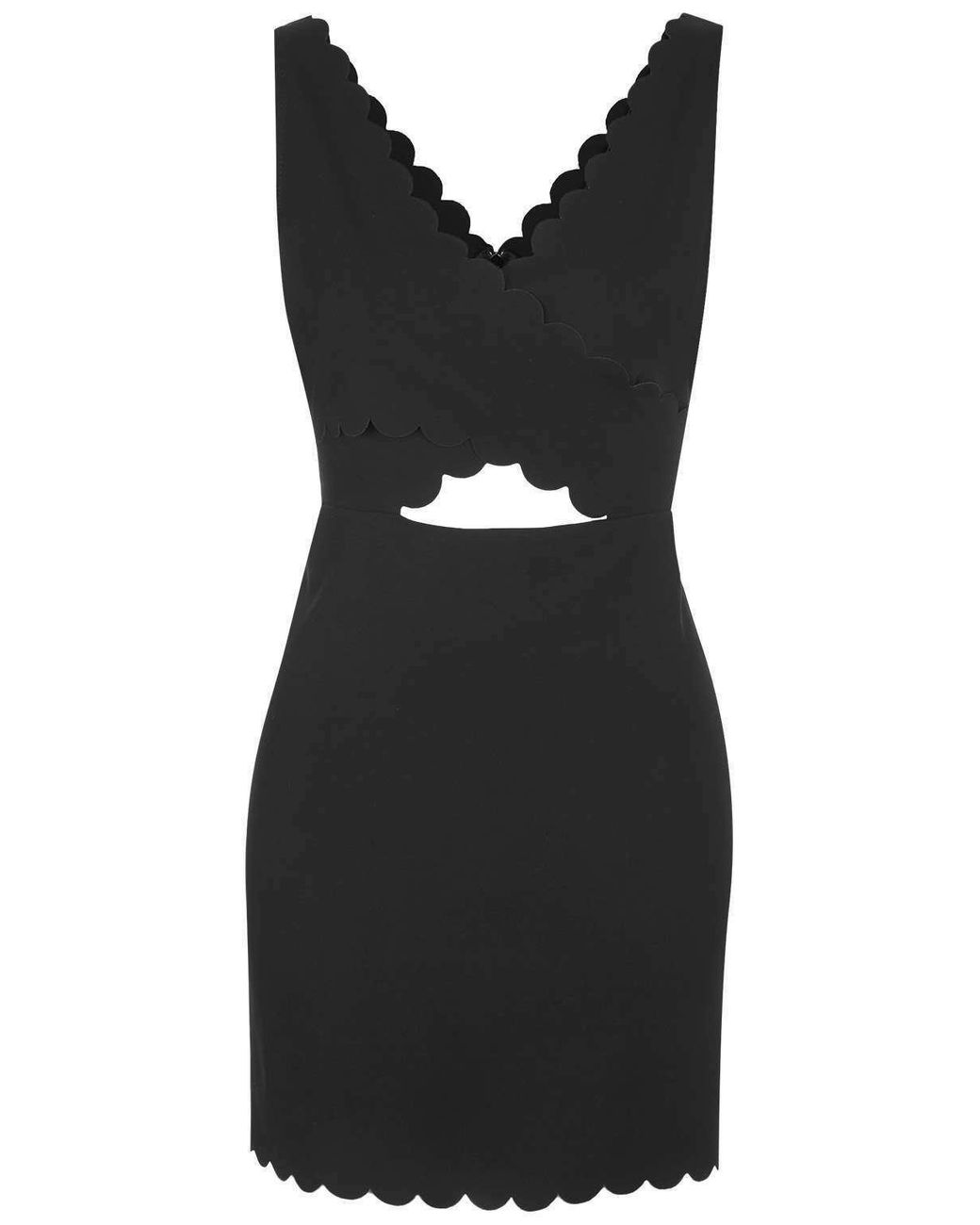 topshop black cut out dress Scallop Edge in Formal dress