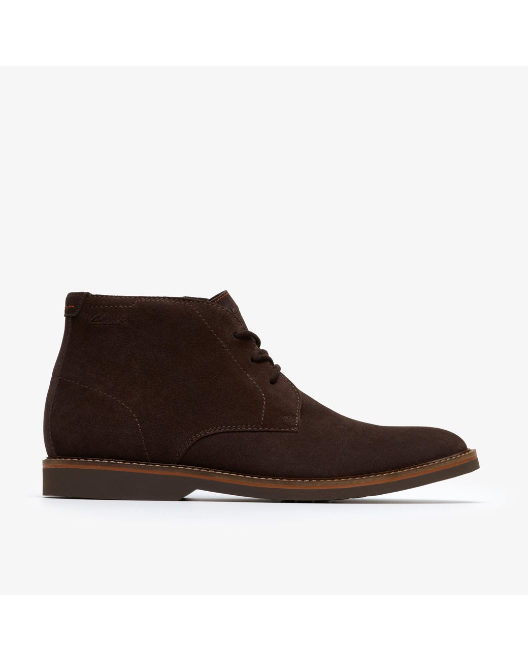 Clarks Brown Atticuslt Mid Dark Suede Boots for men