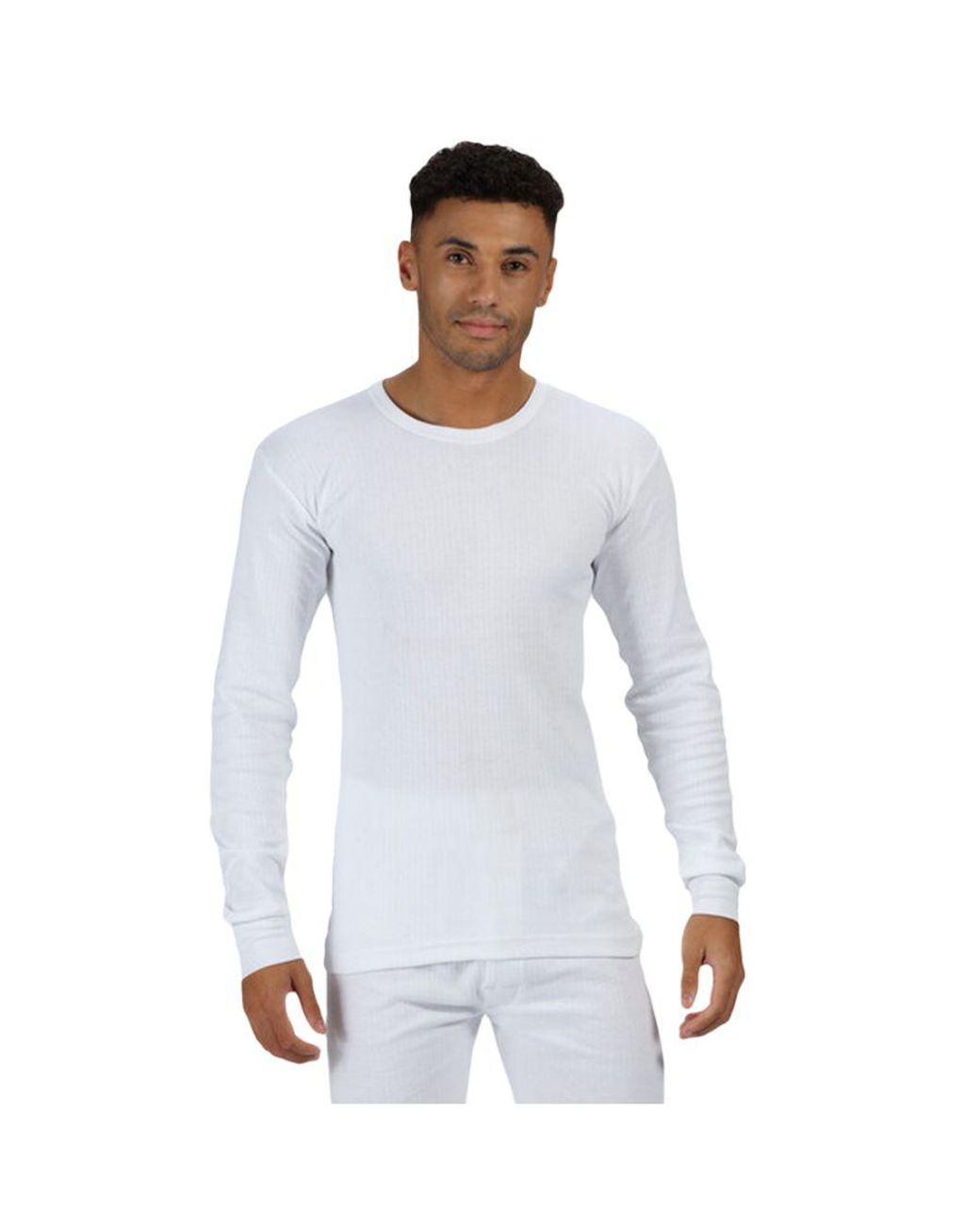 Regatta White Thermal Underwear Long Sleeve Vest Top for men
