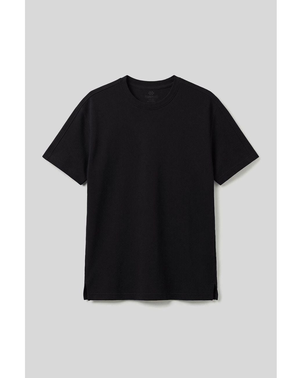 TOMMY LIFE Black Viscose Blend T-Shirt for men