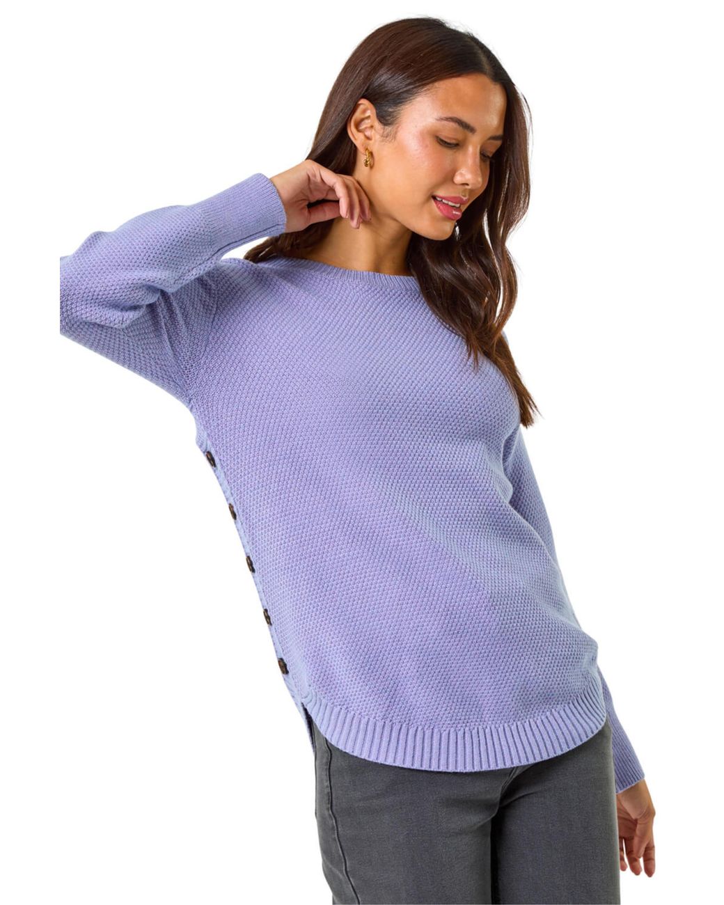 Roman Purple Textured Curved Hem