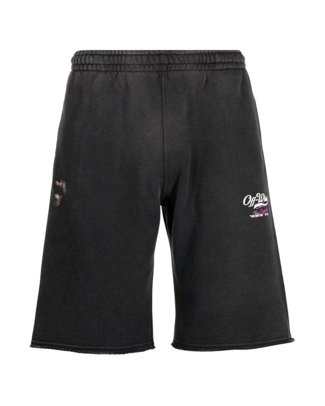 Off-White c/o Virgil Abloh Black Wave Off Sweatshorts Cotton for men