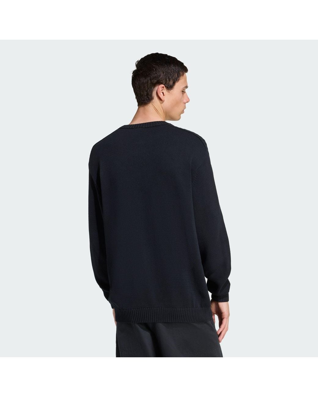 Adidas Originals Blue Premium Essentials Knit Crewneck for men