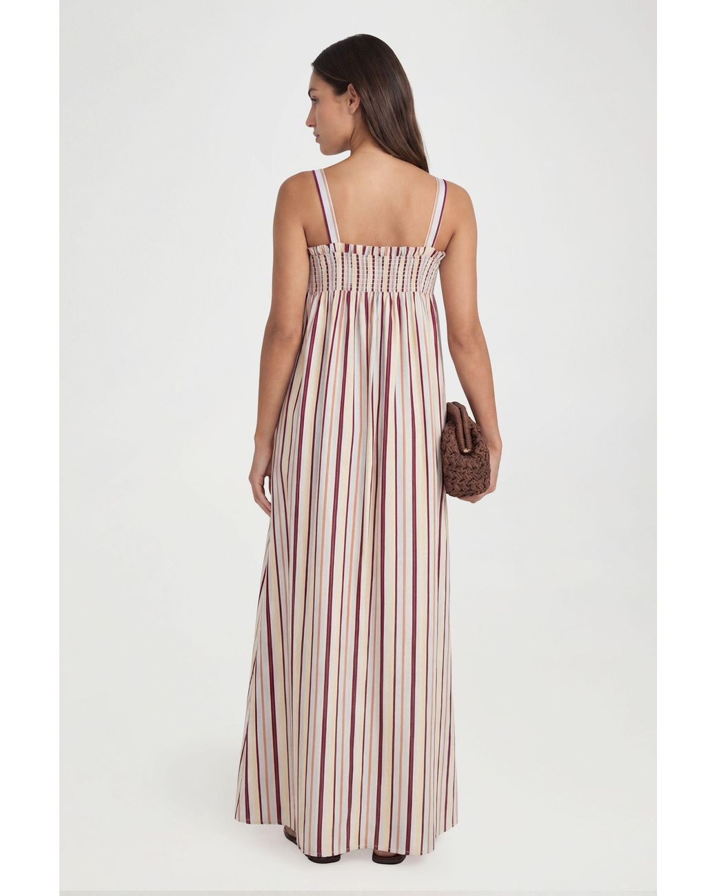 Boohoo White Tall Cotton Poplin Stripe Swing Dress