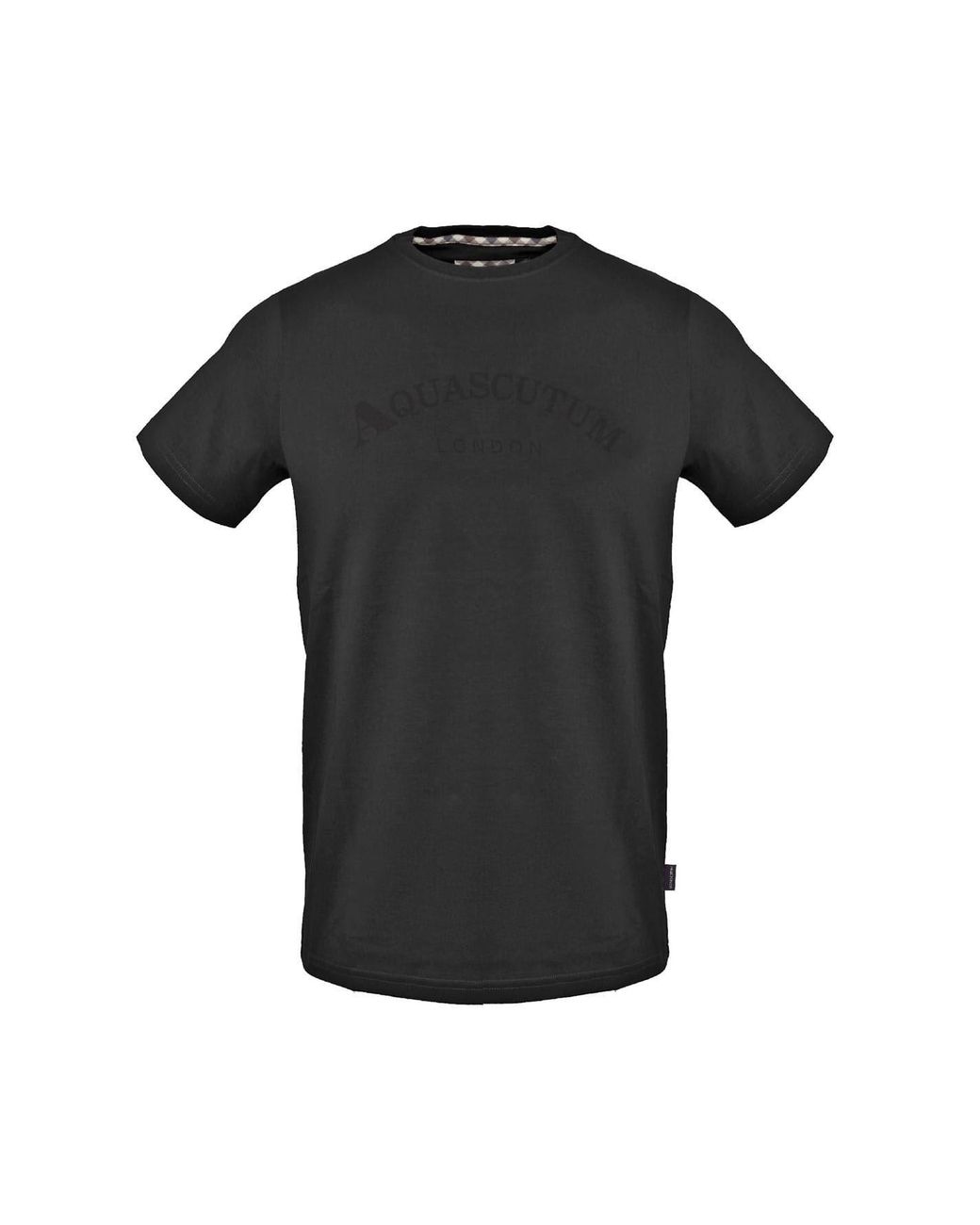 Aquascutum Black Crew Neck Short Sleeve Jersey T-Shirt for men
