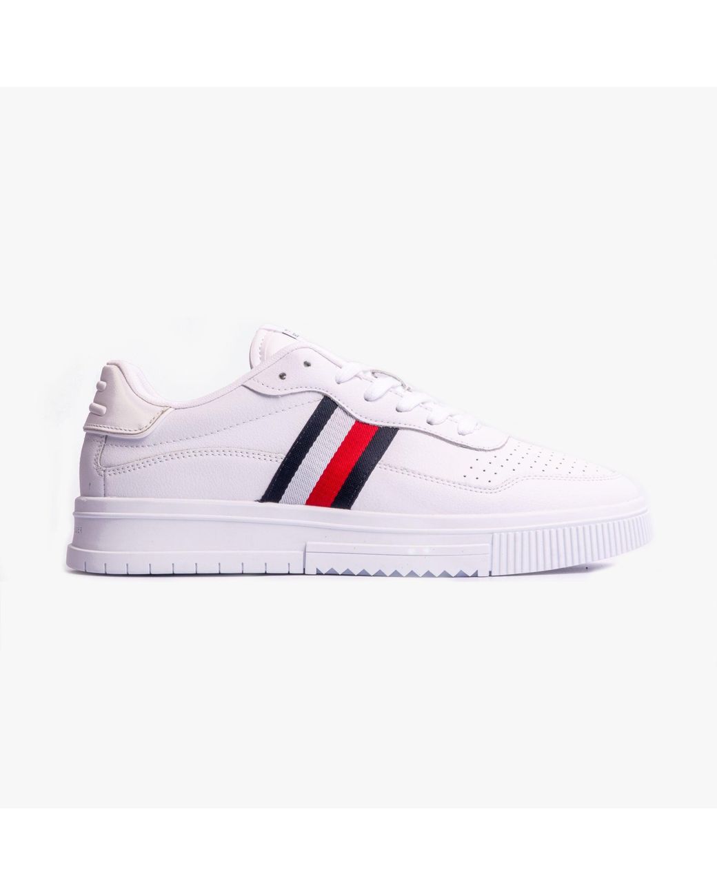 Tommy Hilfiger White Supercup Stripes Leather Trainers for men