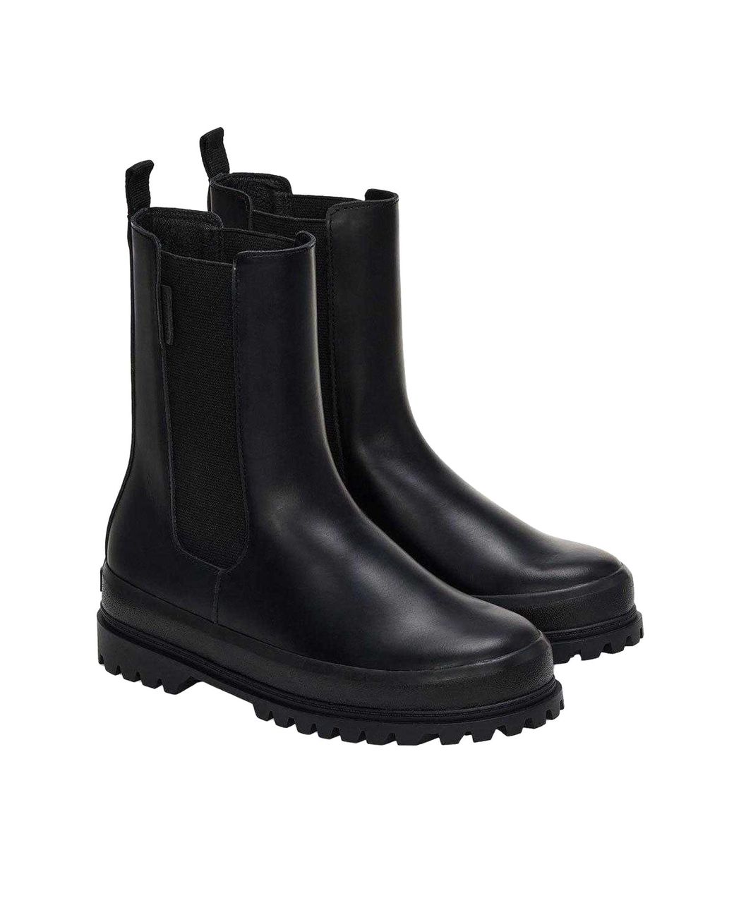 Superga Black Ladies 3006 Alpina Box Leather Chelsea Boots (Total)