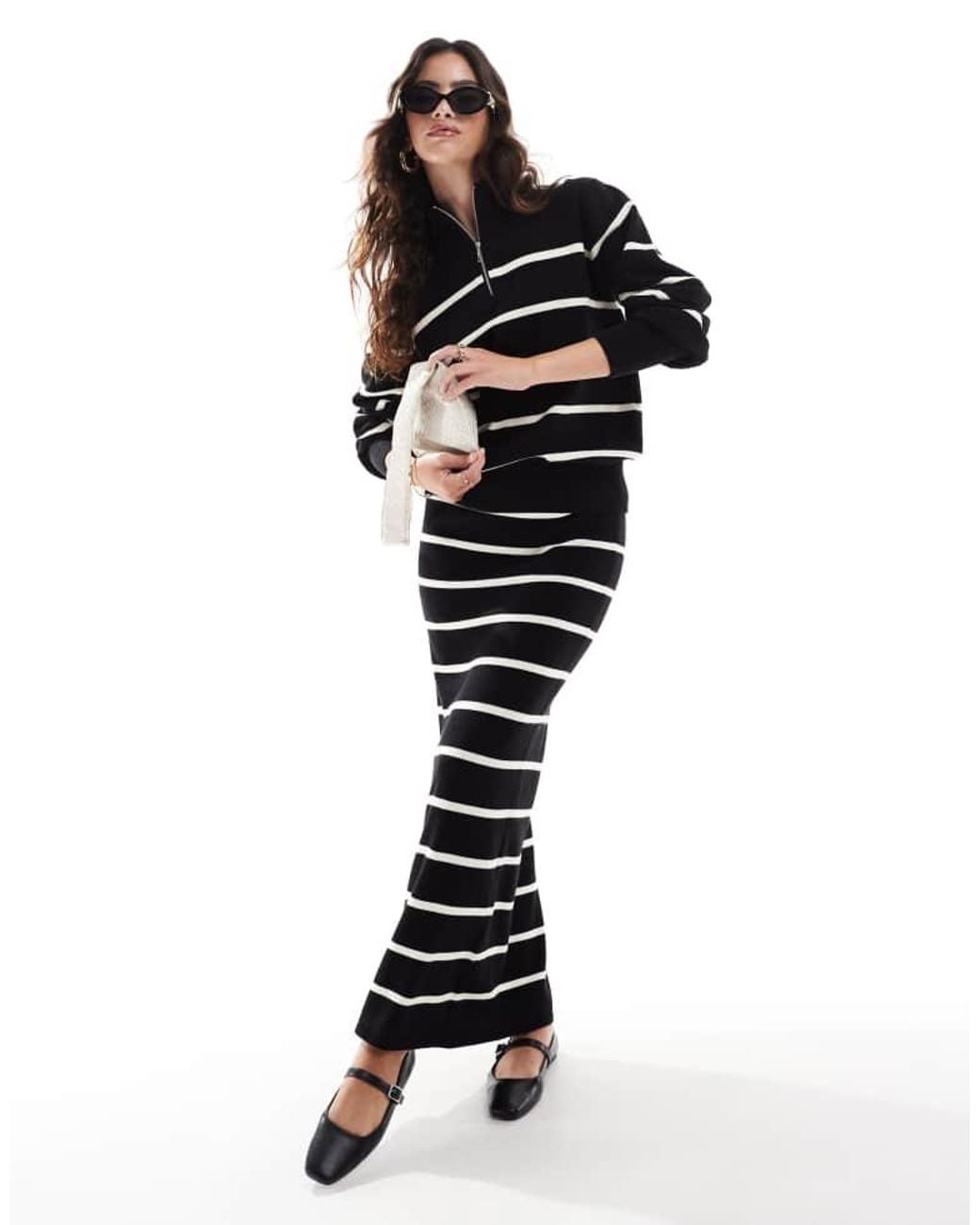 Y.A.S Black Knitted Maxi Skirt Co-Ord