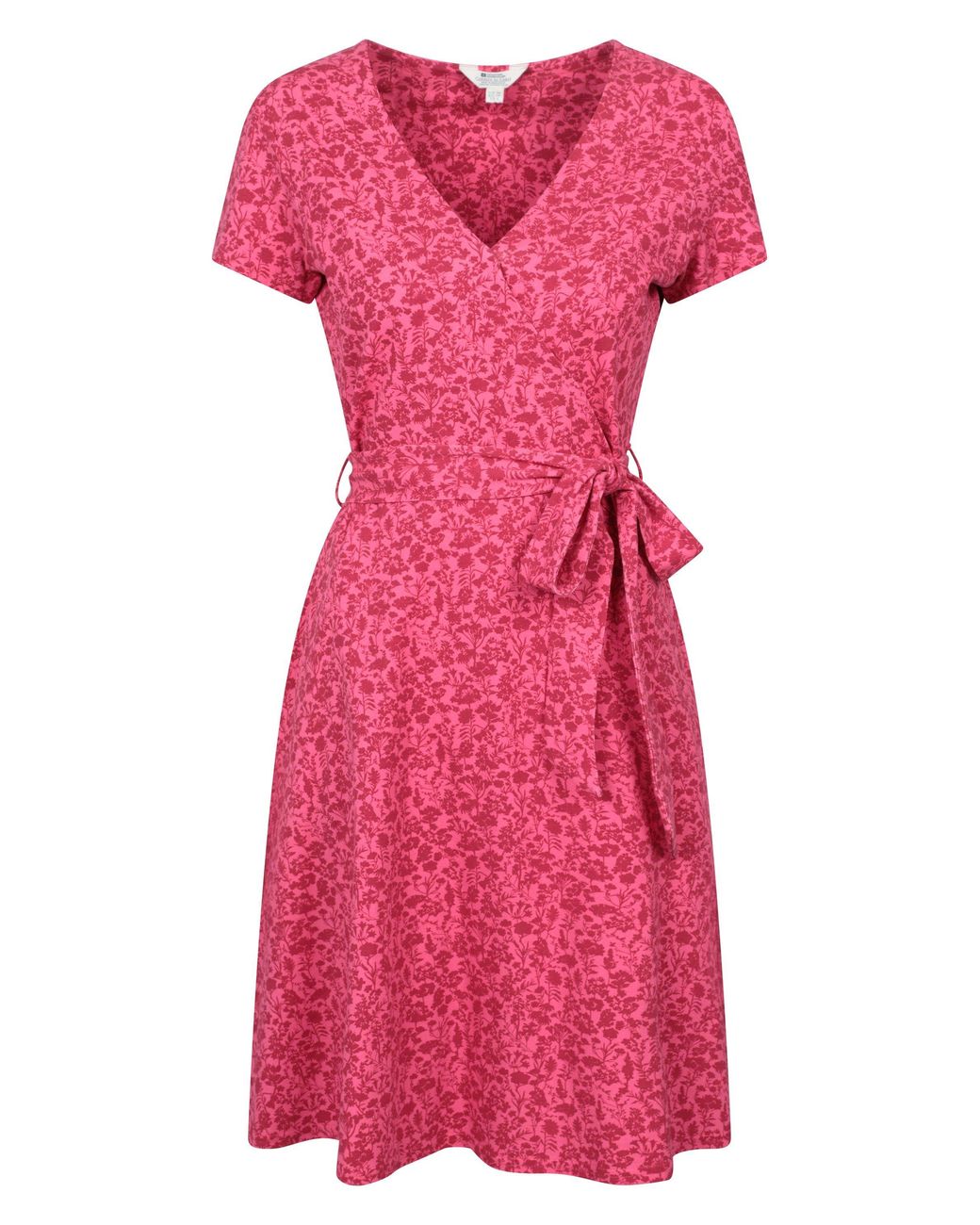 Mountain Warehouse Pink 'Santorini' Jersey Wrap Dress With Pockets Summer Comfy Outfit Cotton