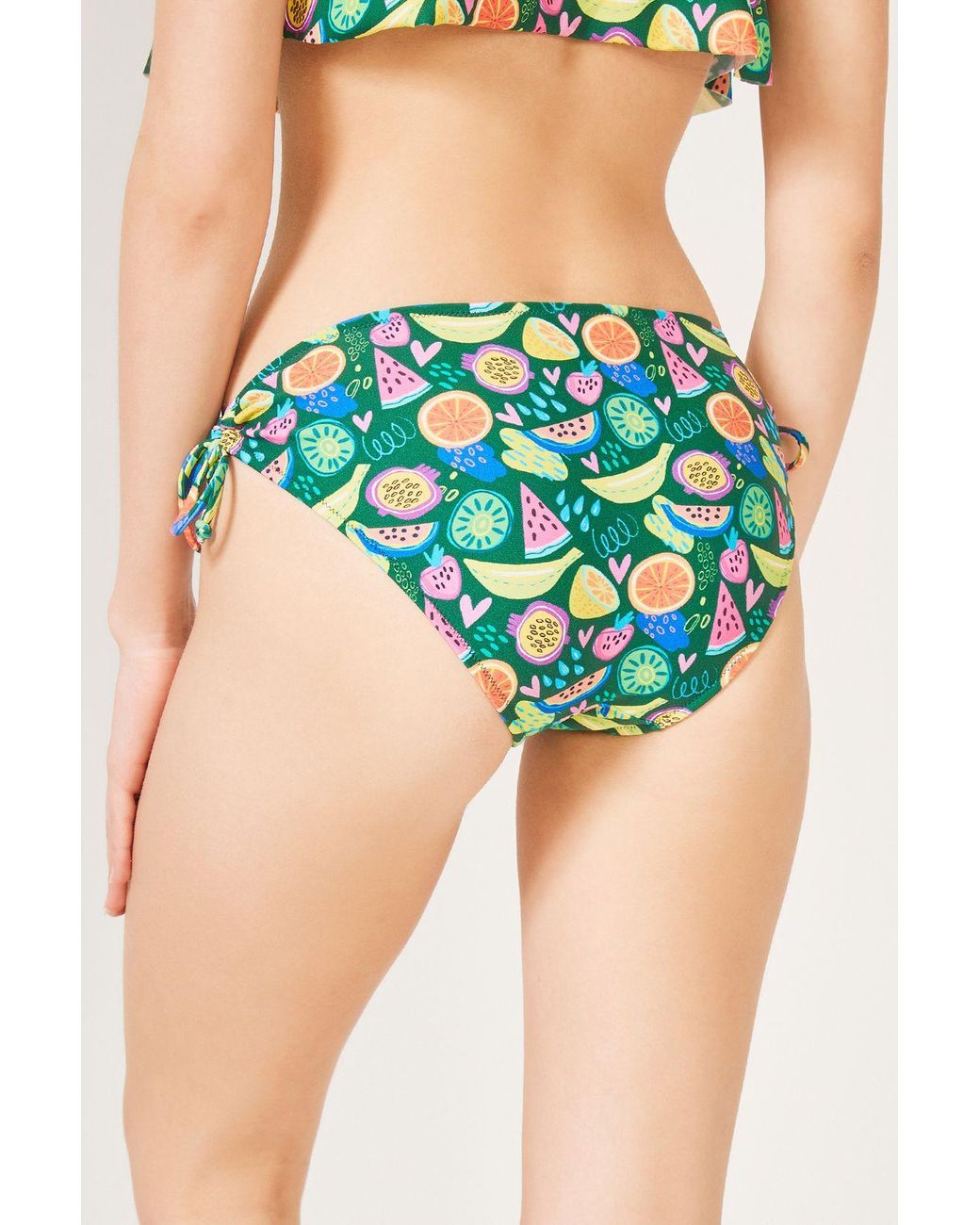 Penti Blue Fruit Print Tie-Side Bikini Bottoms