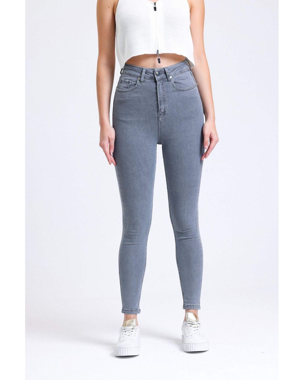 Hiccup Blue High Waist Skinny Jeans
