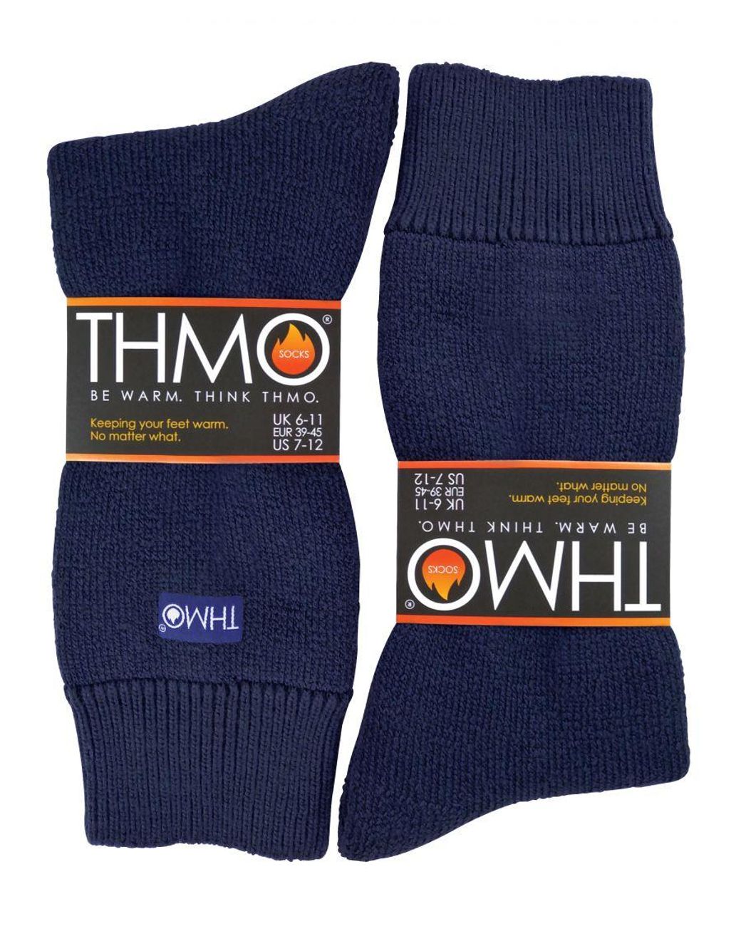 THMO Blue Thermal Fleece Lined Slipper Socks With Non Slip Grips for men