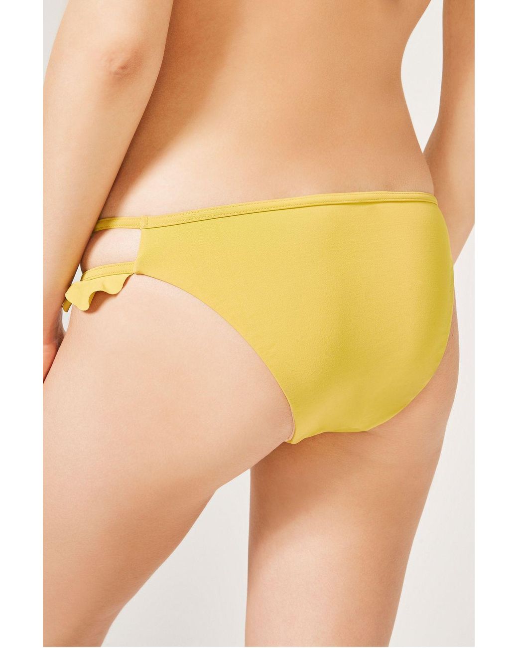Penti Yellow Low-Waist Frilly Hipster Bikini Bottoms