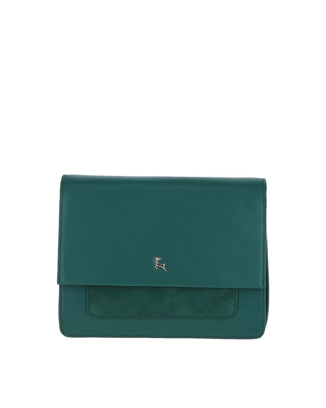 Ashwood Leather Green 'Fabrizia' Two Sections Shoulder Bag