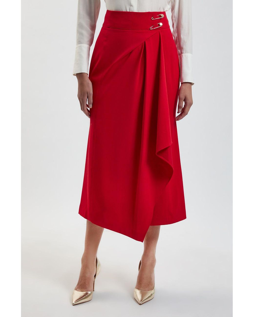 Karen Millen Tailored Wrap Trim Maxi Skirt