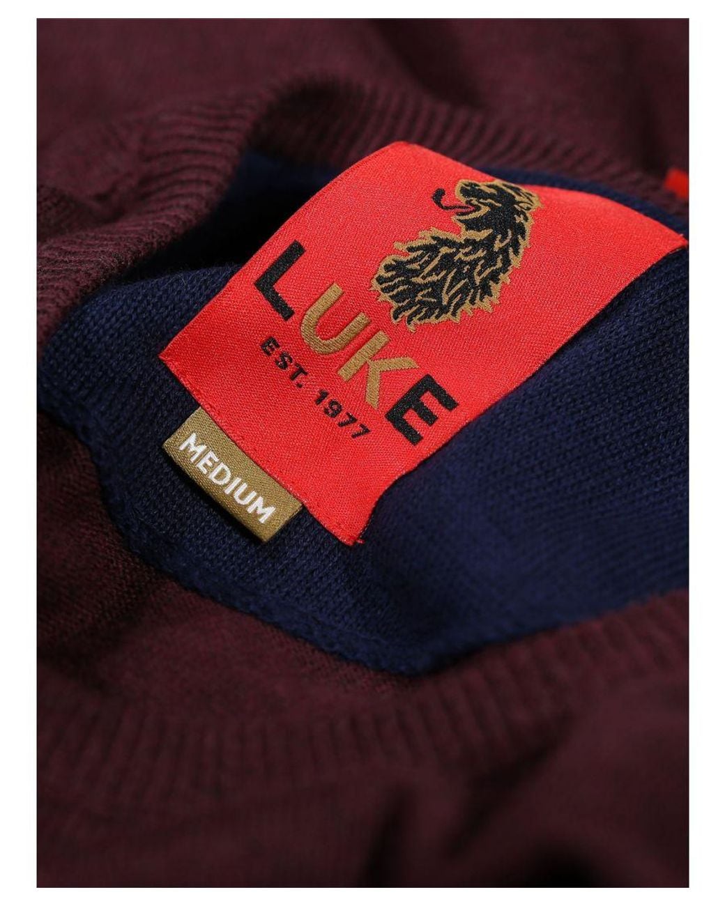 Luke 1977 Red Gerard 3 Knitted Jumper for men
