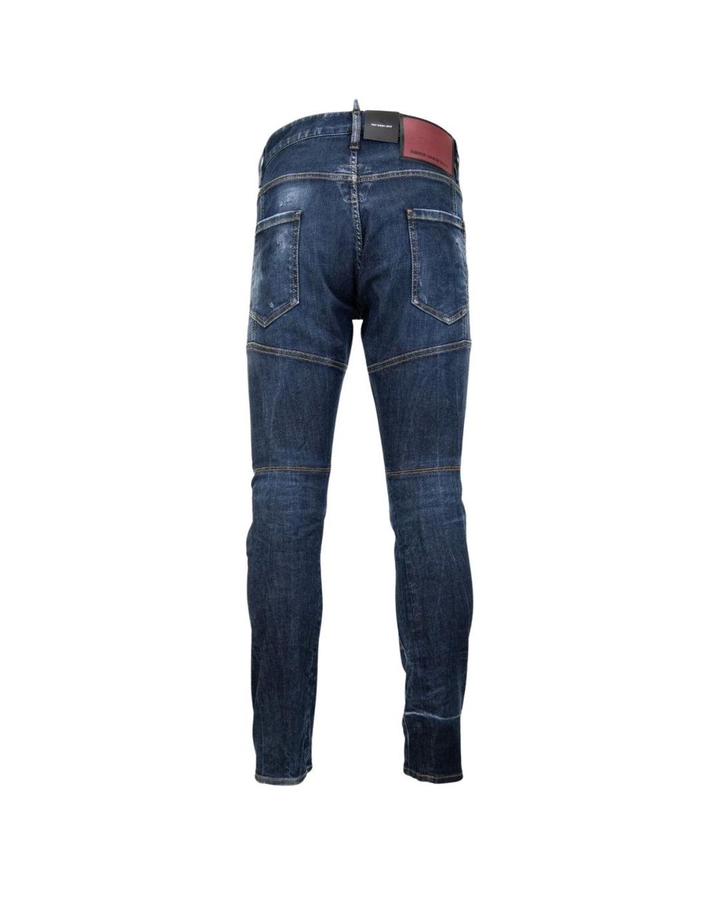 DSquared² Blue Tidy Biker Jean Lightly Worn Style Jeans Cotton for men