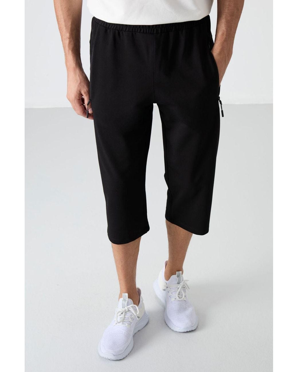 TOMMY LIFE Black Capri Cycling Shorts for men