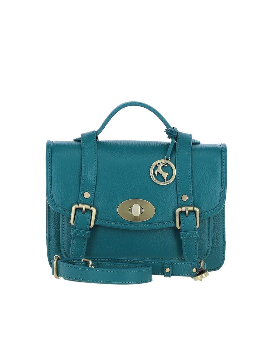 Ashwood Leather Blue Stylish Real Large Satchel Bag