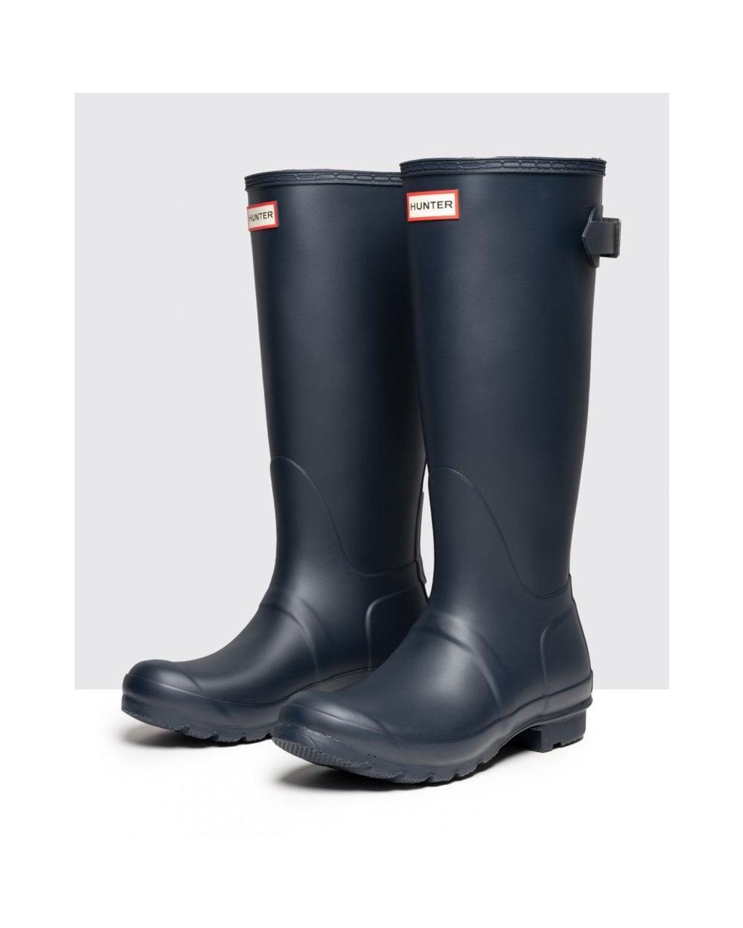 Hunter Blue Original Back Adjustable Wellies