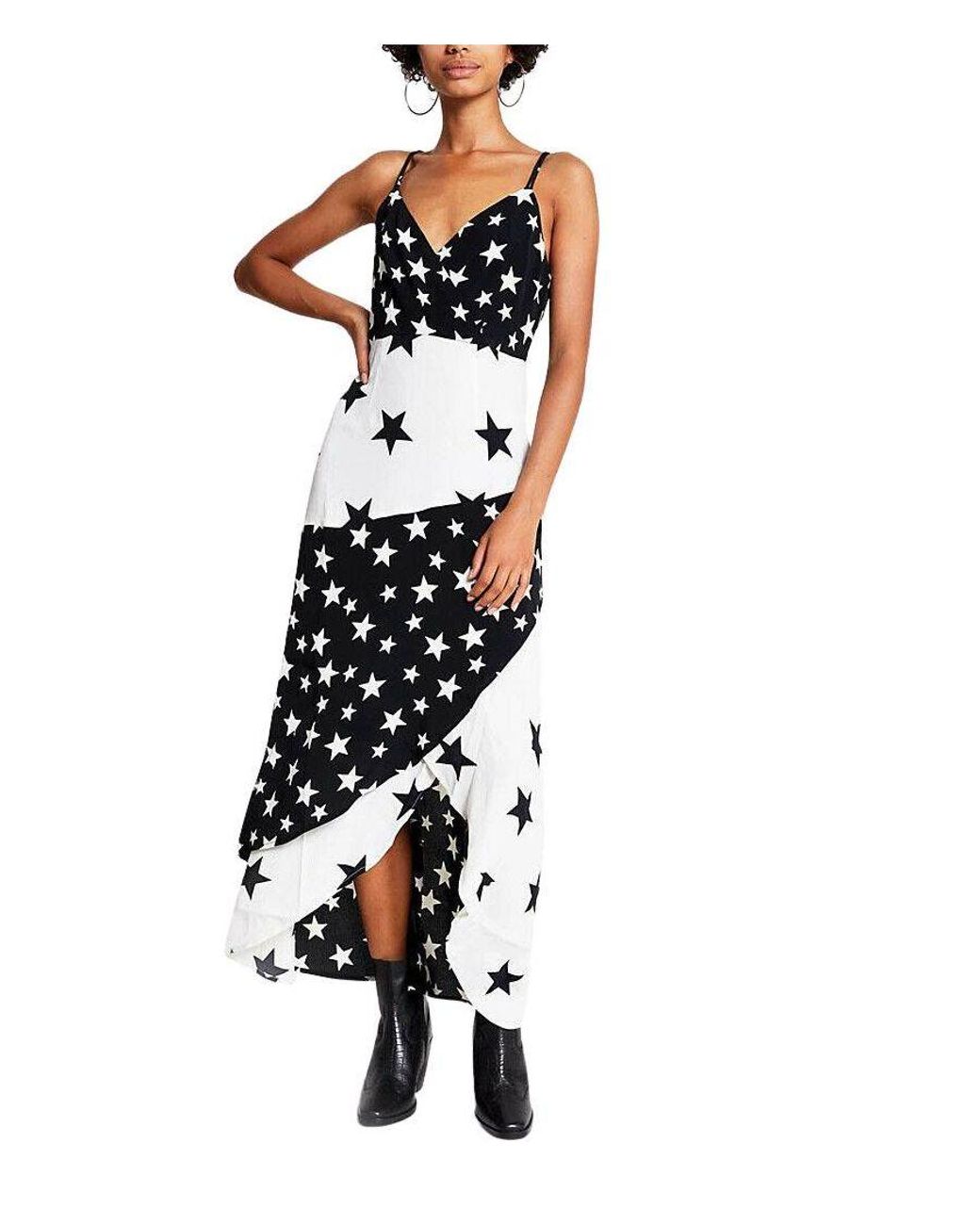River Island White Star Maxi Dress