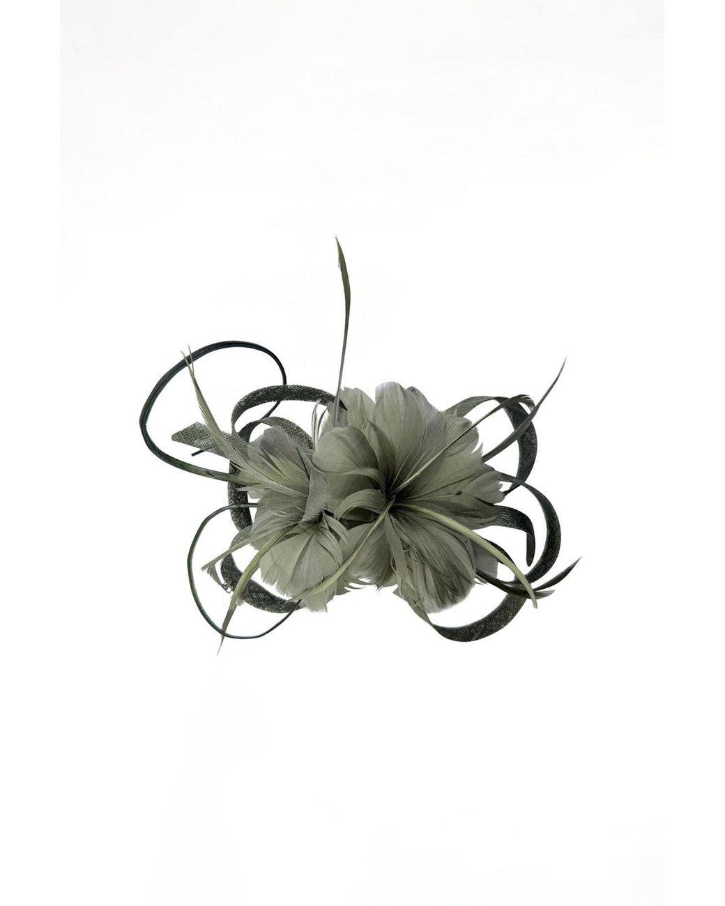 SVNX Green Floral Feather Fascinator With Loops