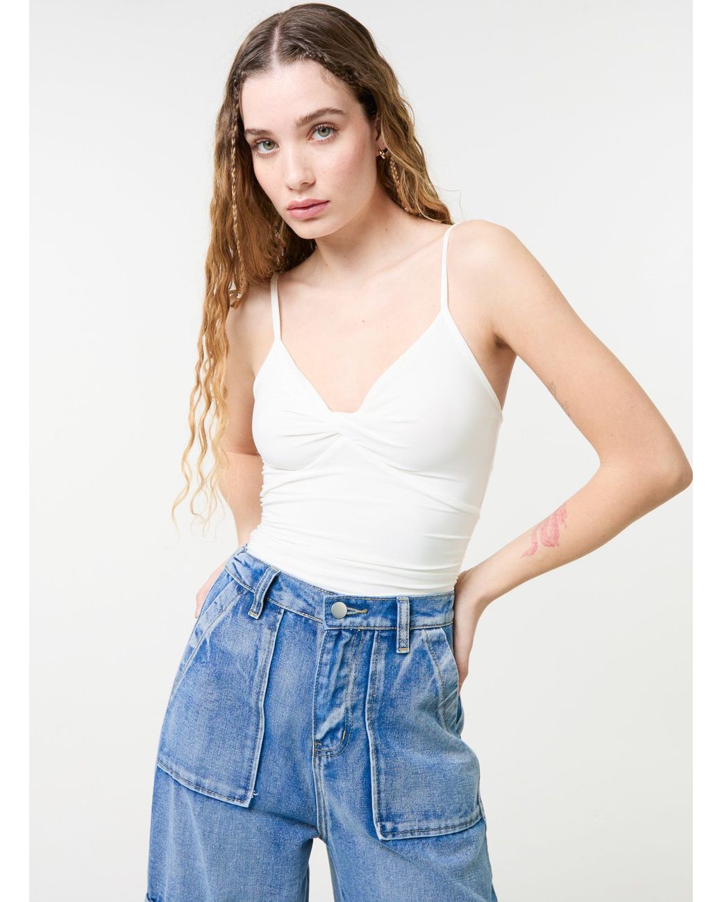 Pink Vanilla Blue Slinky Twist Front Bodysuit