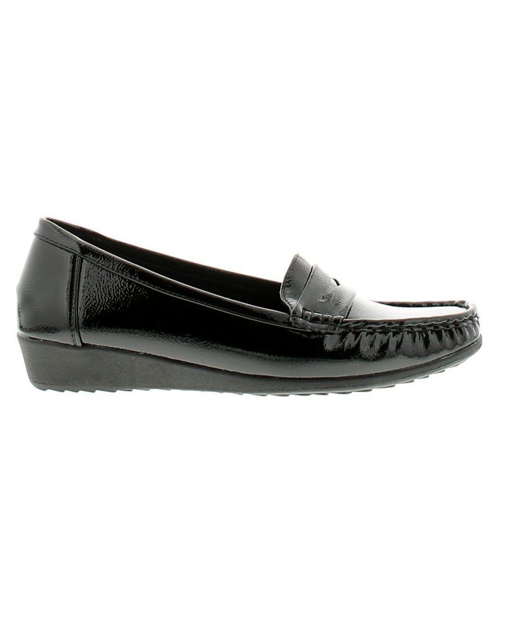 Ever So Soft Black Edith Ladies Wedge Shoes