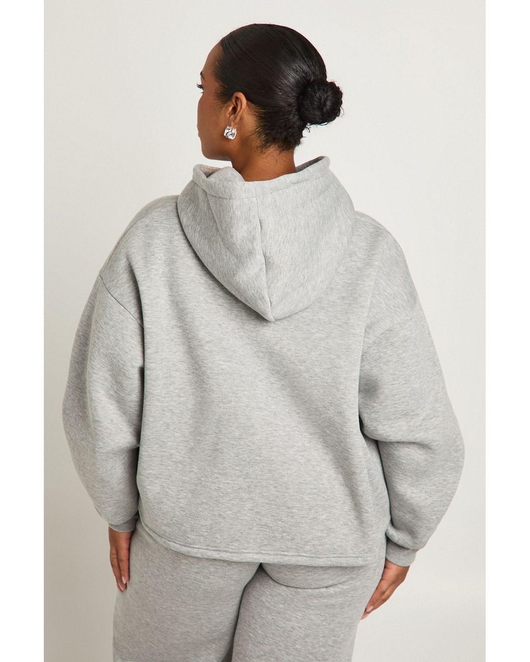 Boohoo Gray Plus Toggle Oversized Hoodie
