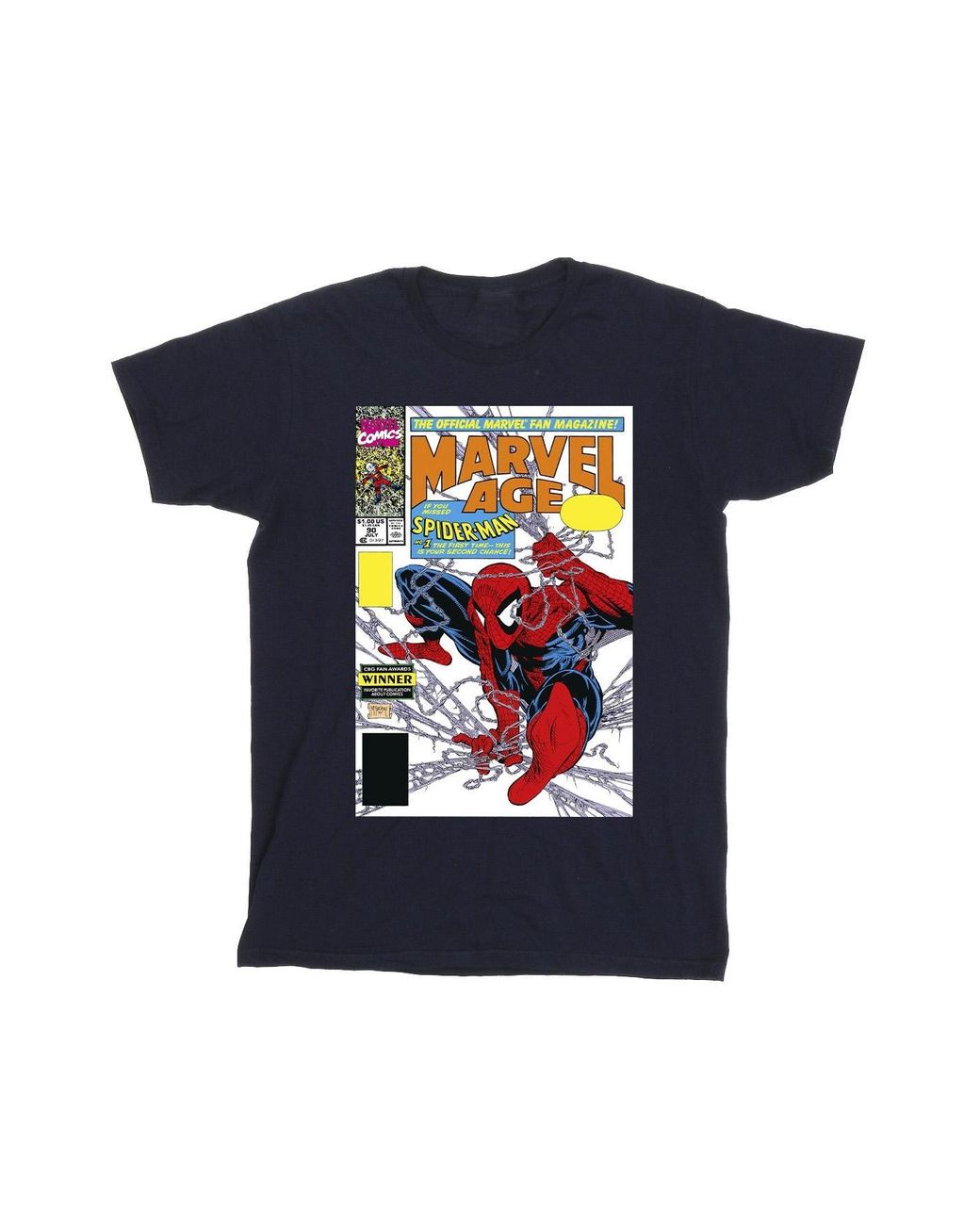 Marvel Blue Spider- Age Comic Cover T-Shirt Cotton for men